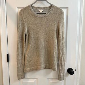 J.Crew Lurex classic crewneck shimmer classic sweater- Gold/ Heather Grey size S